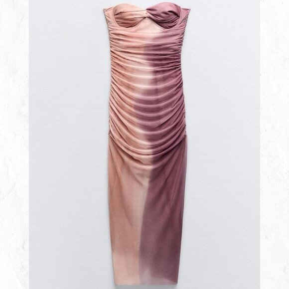 Zara Printed Tulle Dress NWT - Picture 1 of 6